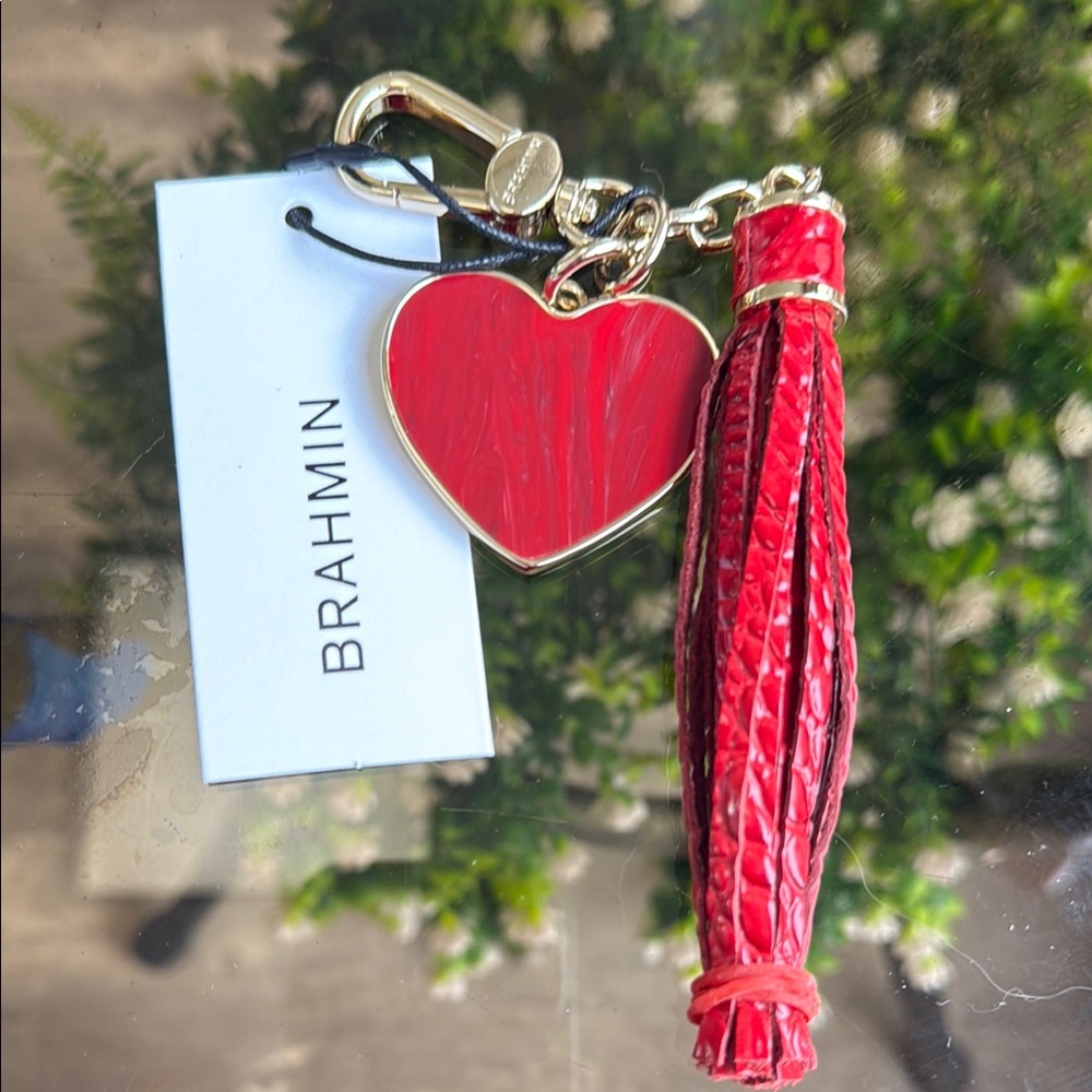 Brahmin Carnation Heart Tassel